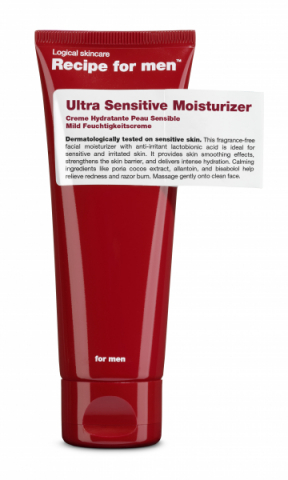 Recipe for men Ultra Sensitive Moisturizer i gruppen Ansikte / Ansiktskräm / 24-h kräm / 24 h-kräm för känslig hud hos Hudotekets Webshop (23246)