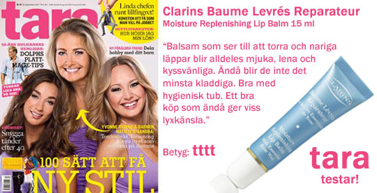 Tara testar Clarins Lipbalm