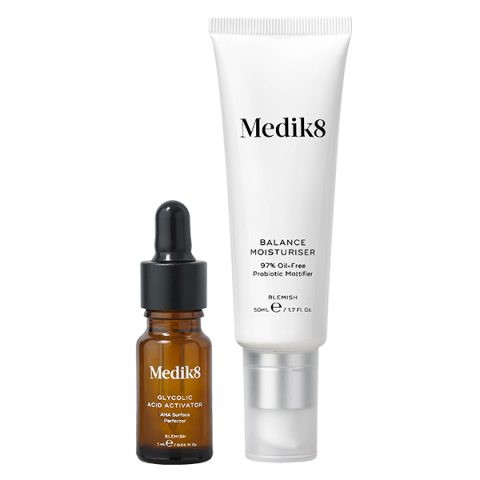 Medik8 Balance Moisturiser & Glycolic Acid Activator i gruppen Ansikte / Ansiktskräm / 24-h kräm / 24h-kräm för fet hud hos Hudotekets Webshop (1058)
