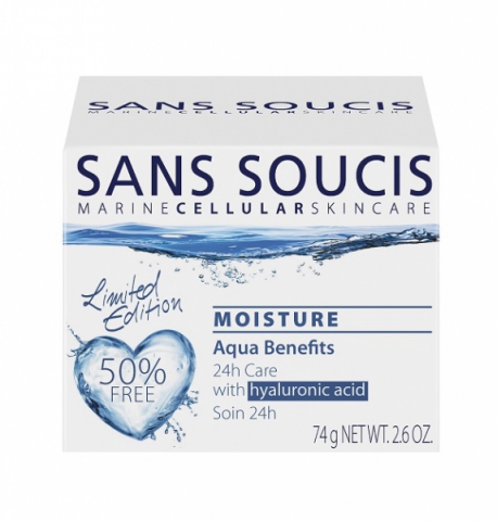 Sans Soucis Moisture Aqua Benefits 24-hour Care 75ml i gruppen Ansikte / Ansiktskräm / 24-h kräm / 24h-kräm för normal hud hos Hudotekets Webshop (10603PROM)