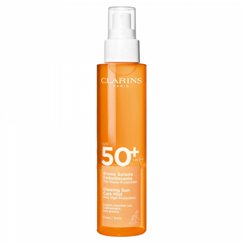 Clarins Glowing Sun Care Mist Very High Protection SPF50+ i gruppen Sol / Solkräm hos Hudotekets Webshop (63427)