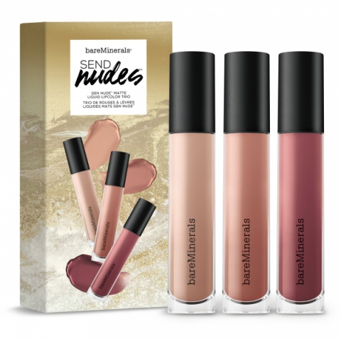 bareMinerals Send Nudes - Gen Nude Lip Trio i gruppen Makeup / Kit & Paletter hos Hudotekets Webshop (85374)