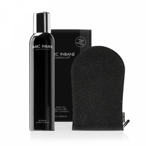Marc Inbane Natural Tanning Spray 200 ml + Exfoliating Glove i gruppen Brun utan sol hos Hudotekets Webshop (A2007)
