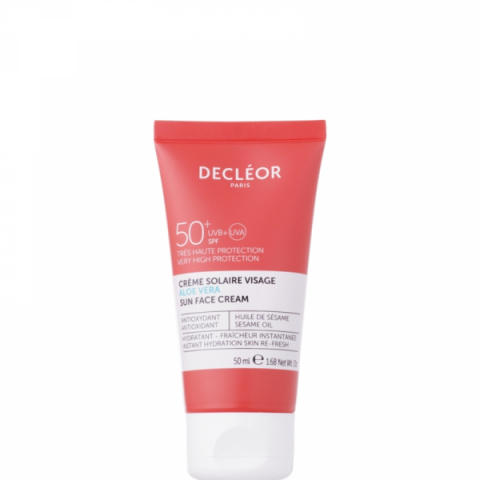 Decléor Aloe Vera Sun Face Cream SPF 50+ i gruppen Sol / Solkräm hos Hudotekets Webshop (E32039)