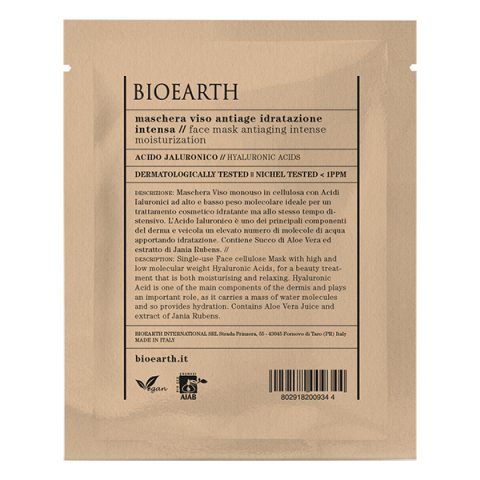 Bioearth Antiaging Intense Moisturization Sheetmask i gruppen Ansikte / Ansiktsmask / Ansiktsmasker för torr hud hos Hudotekets Webshop (b1010)