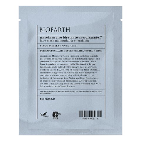 Bioearth Moisturizing Energizing Sheetmask  i gruppen Ansikte / Ansiktsmask / Ansiktsmasker för torr hud hos Hudotekets Webshop (b1011)