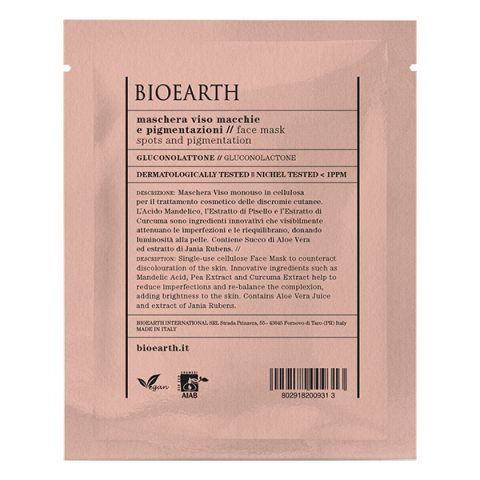 Bioearth Spots and Pigmentation Sheetmask  i gruppen Ansikte / Ansiktsmask / Kombinerad hud hos Hudotekets Webshop (b1015)