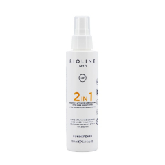 Bioline 2 IN 1 After Sun & Tan Activator Face & Body Milk Spray Tan & Repair 