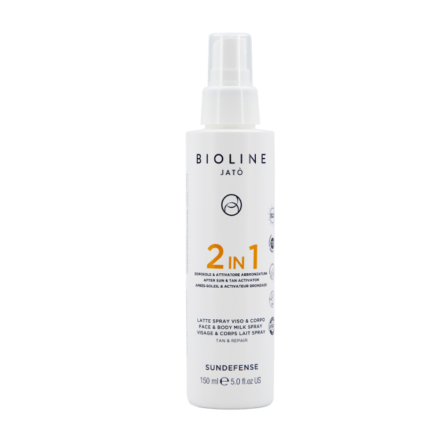 Bioline 2 IN 1 After Sun & Tan Activator Face & Body Milk Spray Tan & Repair 