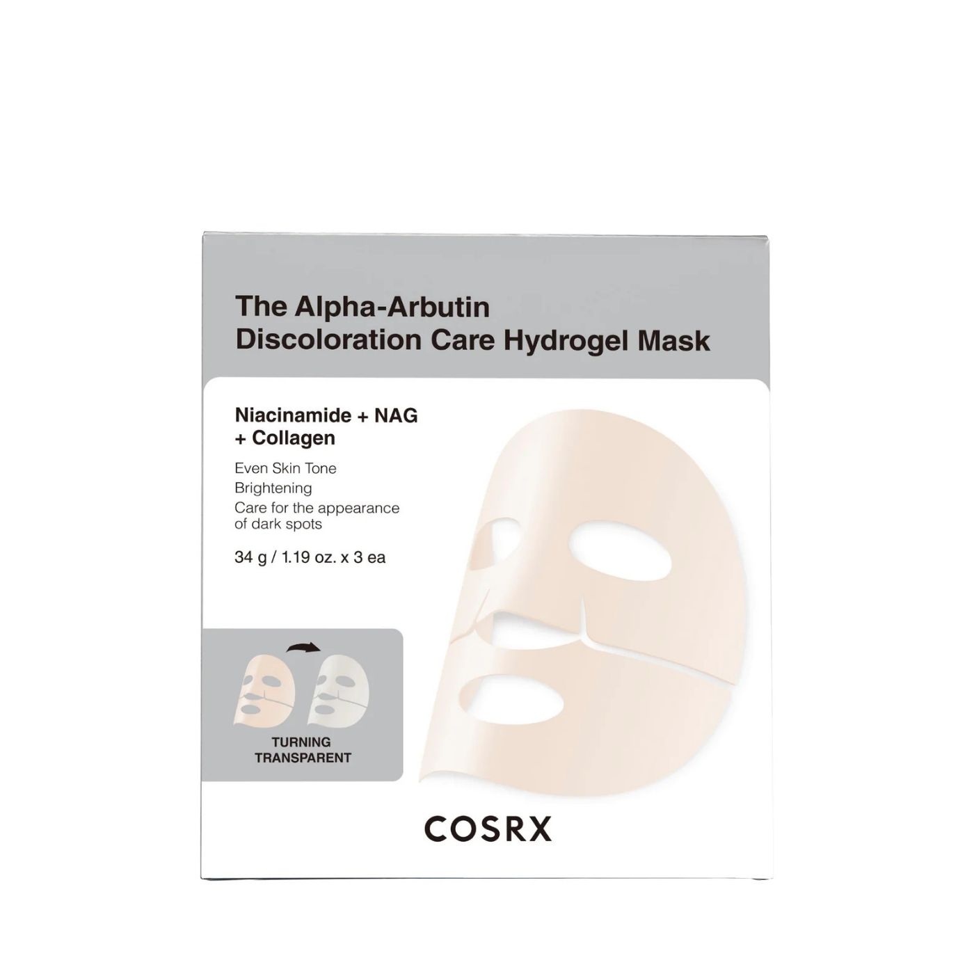 COSRX The Alpha-Arbutin Discoloration Care Hydrogel Mask 3 Pcs