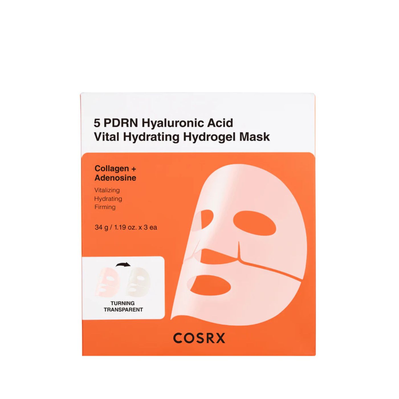 COSRX 5 PDRN Hyaluronic Acid Vital Hydrating Hydrogel Mask 3-pack